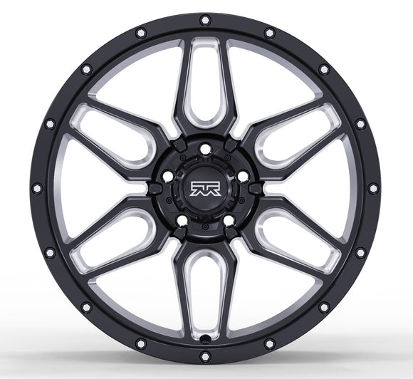 18x9 Mudder Trucker MT317 Barrier Black Milled 5x127 5x5 ET0 Wheel Rim