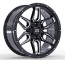 17x8.5 Mudder Trucker MT317 Barrier Black Milled 6x135 ET18 Wheel Rim-1