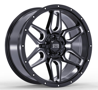 17x8.5 Mudder Trucker MT317 Barrier Black Milled 5x127 5x5 ET18 Wheel Rim