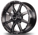 20x9 Mudder Trucker MT513 Black Milled 5x139.7 5x5.5 5x150 ET18 Wheel-7