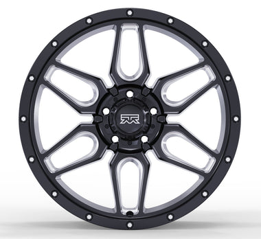17x8.5 Mudder Trucker MT317 Barrier Black Milled 5x127 5x5 ET18 Wheel Rim - 0