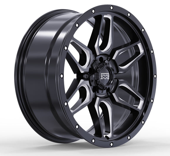 17x8.5 Mudder Trucker MT317 Barrier Black Milled 5x127 5x5 ET18 Wheel Rim