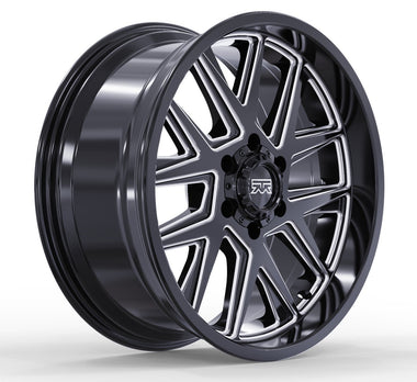 18x9 Mudder Trucker MT704 Asphalt Black Milled 5x127 5x5 ET12 Wheel Rim - 0