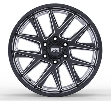 20x9 Mudder Trucker MT704 Asphalt Black Milled 6x139.7 6x5.5 ET12 Wheel - 0