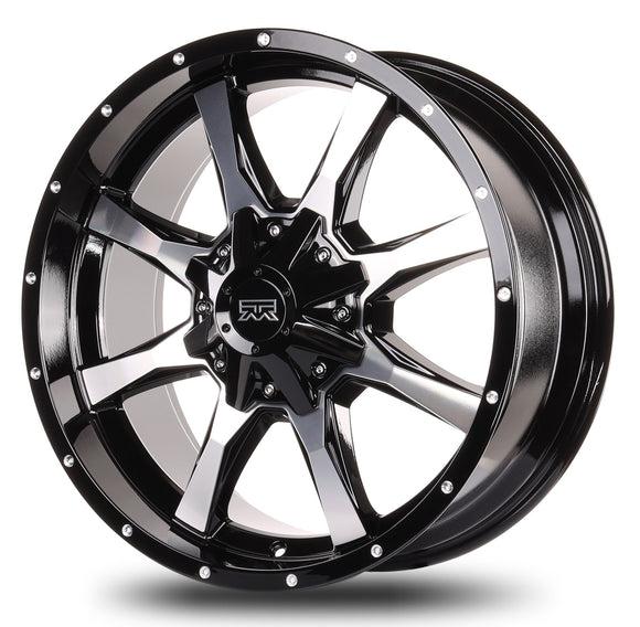 20x9 Mudder Trucker MT513 Breakover Black Machined 8x165 ET18 Wheel Rim