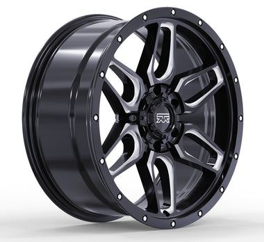 20x9 Mudder Trucker MT317 Barrier Black Milled 6x139.7 6x5.5 ET12 Wheel - 0