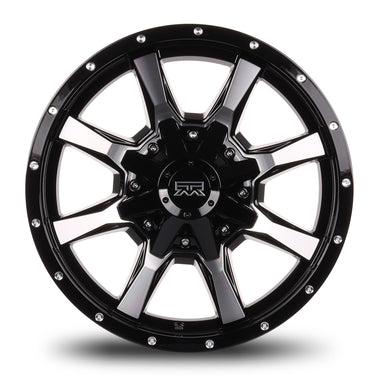 17x9 Mudder Trucker MT513 Black Machined 5x127 5x5 5x139.7 5x5.5 ET-12 Wheel - 0