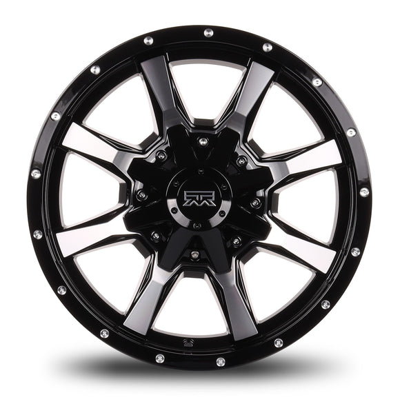 17x9 Mudder Trucker MT513 Black Machined 5x127 5x5 5x139.7 5x5.5 ET-12 Wheel