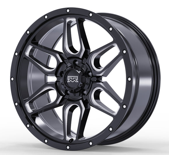 18x9 Mudder Trucker MT317 Barrier Black Milled 5x127 5x5 ET0 Wheel Rim