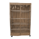 Storage Shelving Unit Cover, fits racks 36"W x 18"D x 72"H one side see through panel in Beige Khaki-1