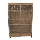 Storage Shelving Unit Cover, fits racks 48"W x 24"D x 72"H one side see through panel in Beige Khaki-1