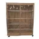 Storage Shelving Unit Cover, fits racks 60"W x 24"D x 72"H one side see through panel in Beige Khaki-1