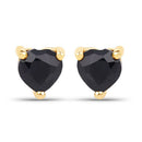 0.70 Carat Genuine Black Sapphire 14K Yellow Gold Earrings-5
