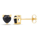 0.70 Carat Genuine Black Sapphire 14K Yellow Gold Earrings-6