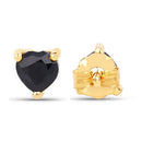 0.70 Carat Genuine Black Sapphire 14K Yellow Gold Earrings-7
