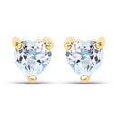 0.70 Carat Genuine Blue Topaz 14K Yellow Gold Earrings-1