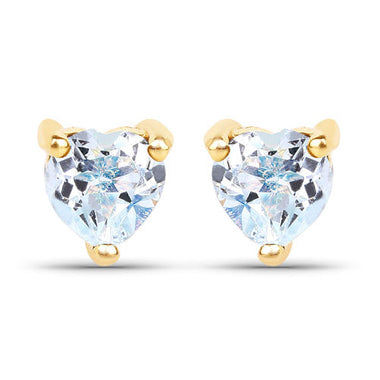 0.70 Carat Genuine Blue Topaz 14K Yellow Gold Earrings