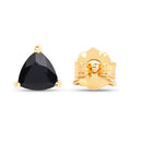 0.70 Carat Genuine Black Sapphire 14K Yellow Gold Earrings-6