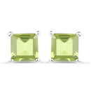 2.30 Carat Genuine Peridot .925 Sterling Silver Earrings-4