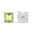 2.30 Carat Genuine Peridot .925 Sterling Silver Earrings-6