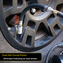 Lightning L2X Tire Inflator Hose Extension Self-Locking Nozzle | Patented Lock-on Air Hose Adapter for Tire Pumps (Open Flow)-7