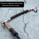 Lightning L2X Tire Inflator Hose Extension Self-Locking Nozzle | Patented Lock-on Air Hose Adapter for Tire Pumps (Open Flow)-13