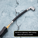 Lightning L2X Tire Inflator Hose Extension Self-Locking Nozzle | Patented Lock-on Air Hose Adapter for Tire Pumps (Open Flow)-11