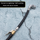Lightning L2X Tire Inflator Hose Extension Self-Locking Nozzle | Patented Lock-on Air Hose Adapter for Tire Pumps (Open Flow)-12