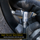 Lightning L2X Tire Inflator Hose Extension Self-Locking Nozzle | Patented Lock-on Air Hose Adapter for Tire Pumps (Open Flow)-6