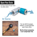 Lightning™ L3-Series Bike Tire Air Chuck - 1/4" F-NPT (Presta + Schrader Valves) | Open Flow (2 Pack)-4