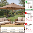 9ft Market Patio Umbrella 8 Rib Replacement Canopy Mocha Mousse-5