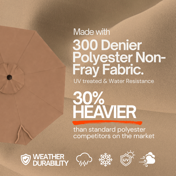 9ft Market Patio Umbrella 8 Rib Replacement Canopy Mocha Mousse