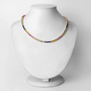 11.65 Carat Created Multi Sapphire .925 Sterling Silver Necklace-6