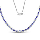10.00 Carat Genuine Tanzanite .925 Sterling Silver Necklace-3