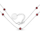 2.10 Carat Genuine Garnet .925 Sterling Silver Necklace-1