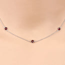 2.10 Carat Genuine Garnet .925 Sterling Silver Necklace-4
