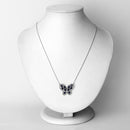2.16 Carat Genuine Blue Sapphire and White Zircon .925 Sterling Silver Necklace-6
