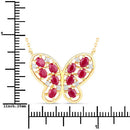 2.36 Carat Genuine Ruby and White Zircon .925 Sterling Silver Necklace-7