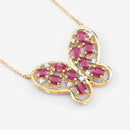 2.36 Carat Genuine Ruby and White Zircon .925 Sterling Silver Necklace-8