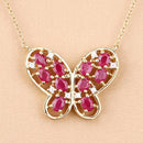 2.36 Carat Genuine Ruby and White Zircon .925 Sterling Silver Necklace-9