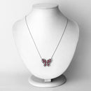 2.36 Carat Genuine Ruby and White Zircon .925 Sterling Silver Necklace-6