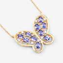 1.86 Carat Genuine Tanzanite and White Zircon .925 Sterling Silver Necklace-8