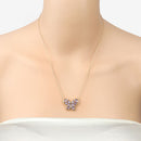 1.86 Carat Genuine Tanzanite and White Zircon .925 Sterling Silver Necklace-10