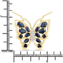 2.94 Carat Genuine Blue Sapphire and White Zircon .925 Sterling Silver Necklace-7