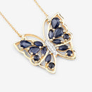 2.94 Carat Genuine Blue Sapphire and White Zircon .925 Sterling Silver Necklace-8