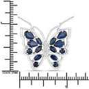 2.94 Carat Genuine Blue Sapphire and White Zircon .925 Sterling Silver Necklace-7