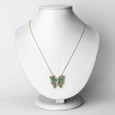 2.60 Carat Genuine Emerald and White Zircon .925 Sterling Silver Necklace-6