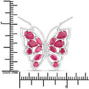 2.88 Carat Genuine Ruby and White Zircon .925 Sterling Silver Necklace-7