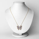 2.76 Carat Genuine Tanzanite and White Zircon .925 Sterling Silver Necklace-6