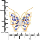 2.76 Carat Genuine Tanzanite and White Zircon .925 Sterling Silver Necklace-7